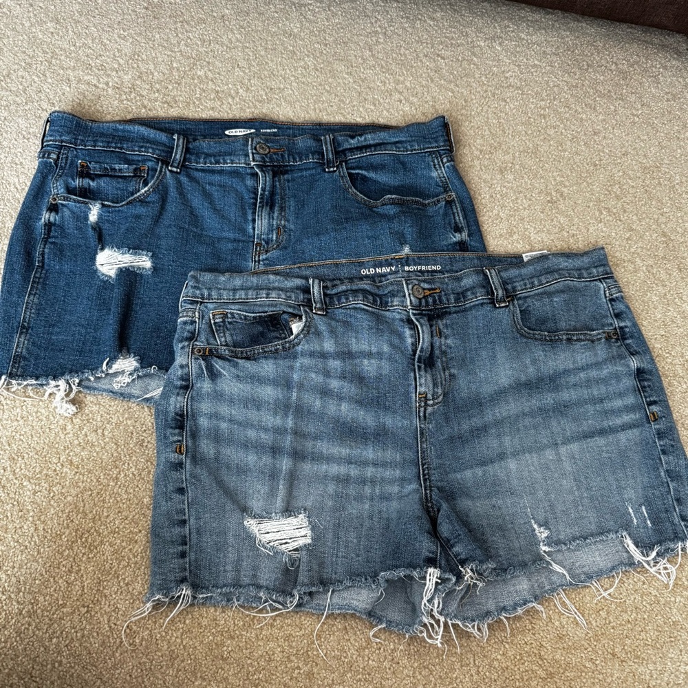 Old Navy Distressed Denim Shorts 2 pair